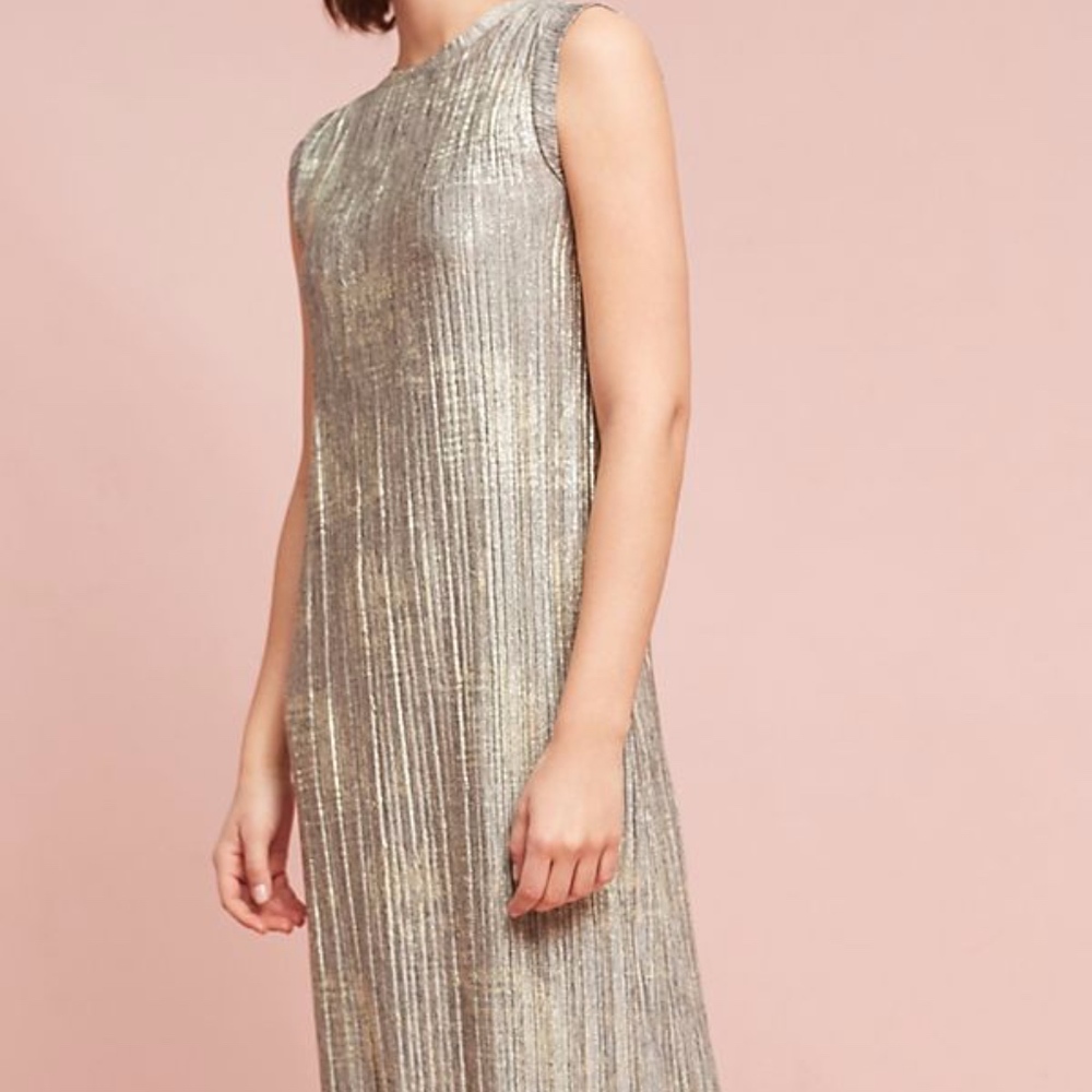Anthropologie Akemi Kin Metallic Shift Dress